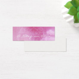 Uiterst kleine Nota's met Roze Waterverf & Witte Mini Visitekaartjes