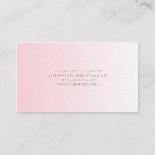 Uiterst stijlvol, stijlvol, roze design luxe visitekaartje (Achterkant)