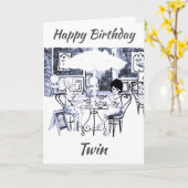 UITERSTE DAG ***OP MIJN TWIN *** KAART (Gele Bloem)