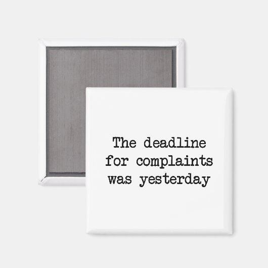 Uiterste datum voor de indiening van klachten magneet (Voorkant / Achterkant)