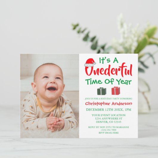 Uiterste tijd voor de eerste kerstdag van het jaar kaart (Staand voorkant)