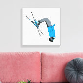 uitflippen | Ski Backflip Skiën Schilderij Canvas Afdruk (Insitu (Woonkamer))