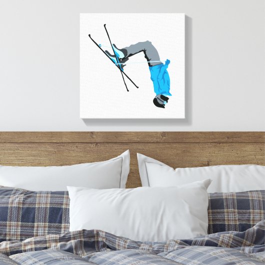 uitflippen | Ski Backflip Skiën Schilderij Canvas Afdruk (Insitu (Slaapkamer))