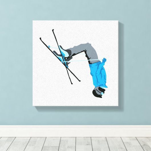 uitflippen | Ski Backflip Skiën Schilderij Canvas Afdruk (Insitu (Houten vloer))