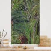 Uitgaan van Deep Green Abstracte Art Print (Keuken)