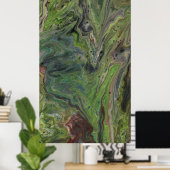 Uitgaan van Deep Green Abstracte Art Print (Thuiskantoor)