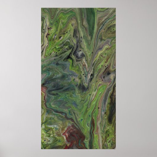 Uitgaan van Deep Green Abstracte Art Print (Voorkant)