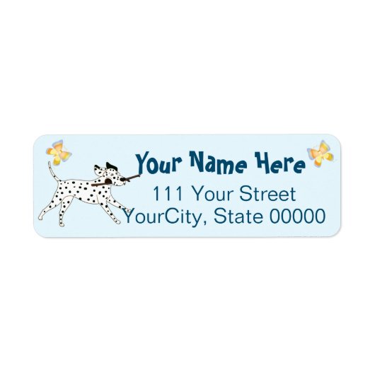 Uitgaand Dalmatiaans Hondenliefhebber Etiket (Voorkant)