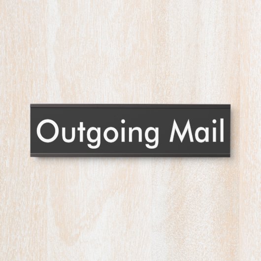 uitgaande post zwart deurbordje (Voorkant)