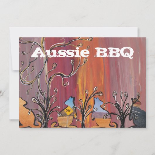 Uitgaande uitnodigingen van Kangaroos Aussie BBQ (Voorkant)