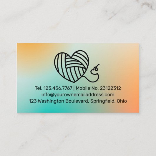 Uitgaande van Crochet Yarn Hand Spool Handmade Bus Visitekaartje (Achterkant)