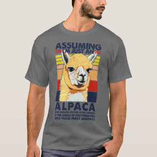 Uitgaande van een alpaca Alpaca Humor ontwerp T-shirt