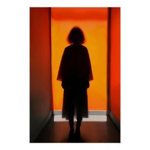 Uitgang in Sinaasappel – Bold Silhouette Wall Art Perfect Poster