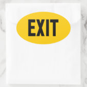 Uitgang, uitweg ovale sticker (Tas)