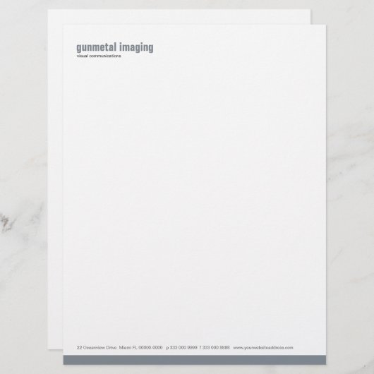 Uitgangspaneel Gunmetal Letterhead Briefhoofd (Voorkant / Achterkant)