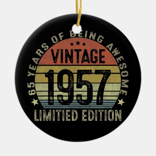 Uitgave 1957 Beperkte Uitgave 65 Jaar Oude Gifts Keramisch Ornament (Voorkant)