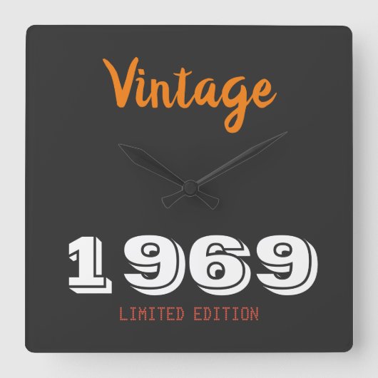  uitgave 1969, beperkt uitgave Gift Vierkante Klok (Voorkant)