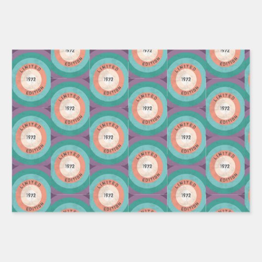  uitgave 1972 beperkt, 50e verjaardag inpakpapier vel (Voorkant 3)