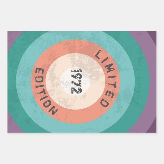  uitgave 1972 beperkt, 50e verjaardag inpakpapier vel (Voorkant)