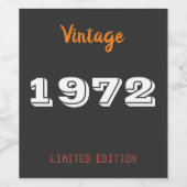 uitgave 1972 beperkt uitgave 50th Birthday Gift N Wijn Etiket (Enkel label)