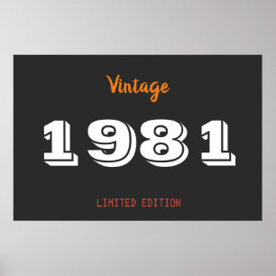 uitgave 1981 beperkte uitgave 40th Birthday Gift Poster