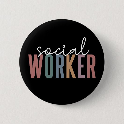 Uitgave en afstuderen van maatschappelijk werkers ronde button 5,7 cm (Voorkant)