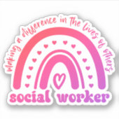 Uitgave en Afstuderen van maatschappelijk werkers Sticker (Voorkant)