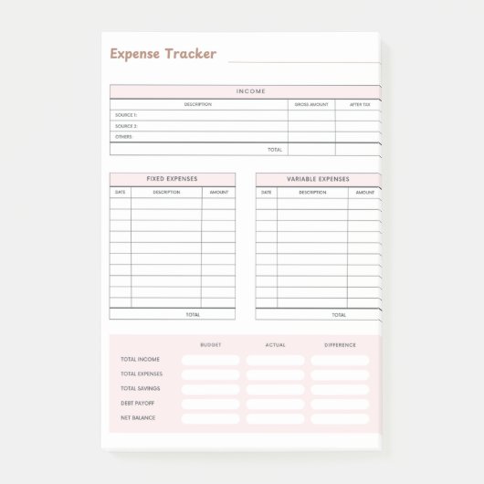 Uitgaven Tracker Post-It Notities Post-it® Notes (Voorkant)