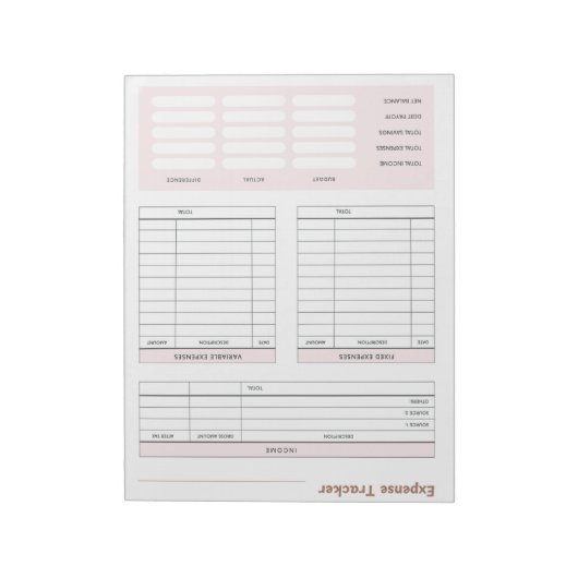 Uitgavensporing Notitieblok (Linkerzijde)