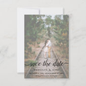Uitgebleekte Script 2 Foto's Save the Date Huwelij (Voorkant)