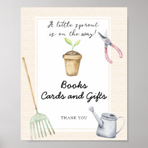 Uitgebloeide baby shower - boeken kaarten en cadea poster