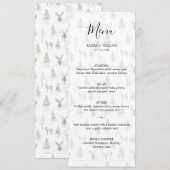 Uitgebloeide dennenboom en herten Kerst trouwdiner Menu (Voorkant / Achterkant)