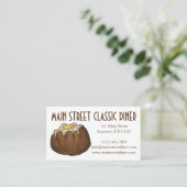 Uitgebottelde aardappel met boter restaurantrestau visitekaartje (Staand voorkant)