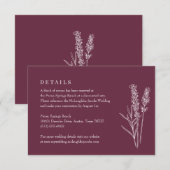 Uitgebrande oranje wilde bloem bruiloft details bi RSVP kaartje (Voorkant / Achterkant)