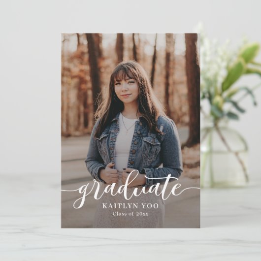 Uitgebreid Afstuderen bewerkbare tekst Kaart (Staand voorkant)