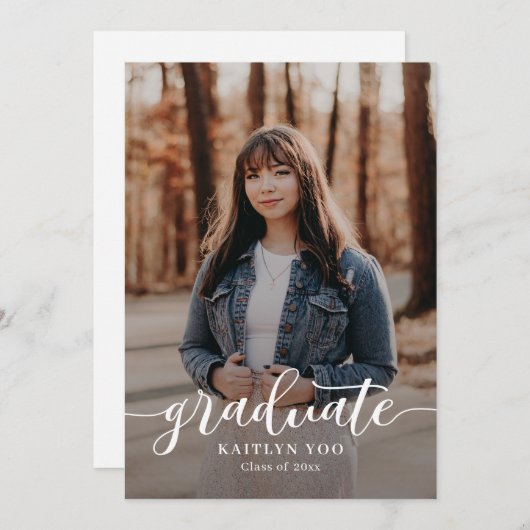 Uitgebreid Afstuderen bewerkbare tekst Kaart (Voorkant / Achterkant)