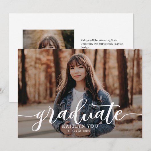 Uitgebreid Afstuderen bewerkbare tekst Kaart (Voorkant / Achterkant)