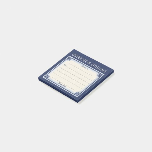 Uitgebreid certificaat van excellentie bedankt post-it® notes (Schuin)