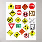 Uitgebreid Classic Road Sign Poster 21-objecten (Voorkant)