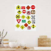 Uitgebreid Classic Road Sign Poster 21-objecten (Keuken)