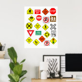 Uitgebreid Classic Road Sign Poster 21-objecten (Thuiskantoor)