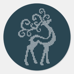 Uitgebreid design voor rendiergeweien ronde sticker