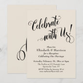 Uitgebreid Feest met ons! Eenvoudige Crème Kaart (Voorkant / Achterkant)