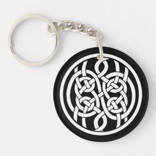 Uitgebreid ingelijste Keltische Nordic Viking knoo Sleutelhanger