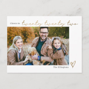 Uitgebreid jaar bewerkbare kleur nieuwjaar Briefka Feestdagenkaart