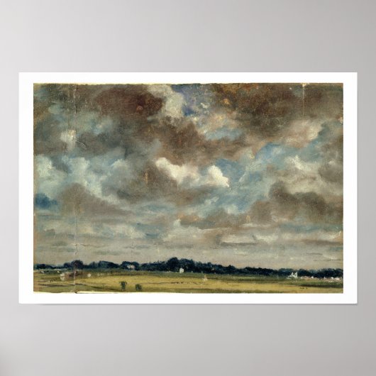 Uitgebreid landschap met grijze wolken, c.1821 (ol poster (Voorkant)
