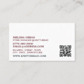 Uitgebreid materiaal, broekwinkel, karnenwinkel visitekaartje (Achterkant)