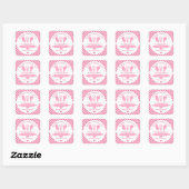 Uitgebreid met banana Bread Pink Gingham Kitchen Vierkante Sticker (Vel)