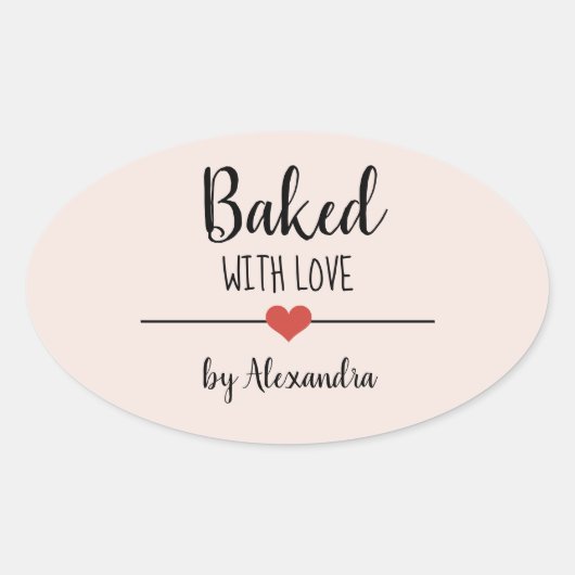 Uitgebreid met een liefdesblauwe roze naam hart st ovale sticker (Voorkant)