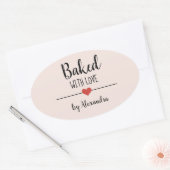 Uitgebreid met een liefdesblauwe roze naam hart st ovale sticker (Envelop)